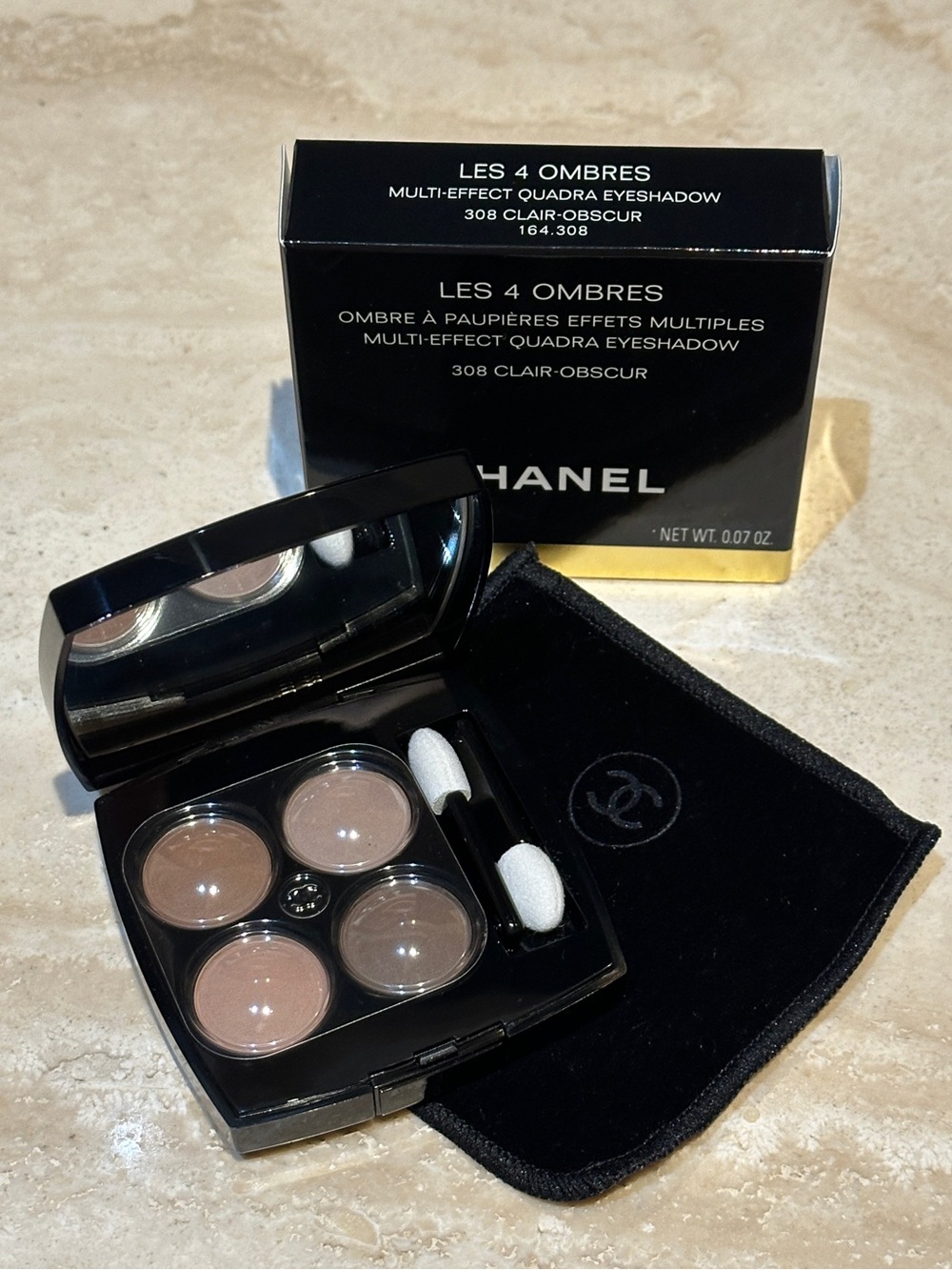 CHANEL LES 4 OMBRES MULTI-EFFECT QUADRA EYESHADOW - 308 CLAIR-OBSCUR (RARE)